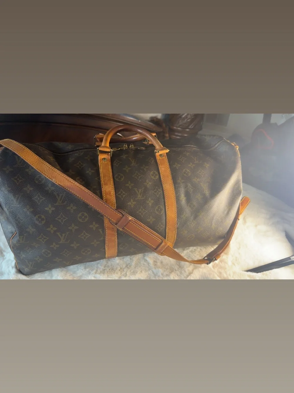 Louis Vuitton Monogram Canvas Duffel Bag in Brown and Tan